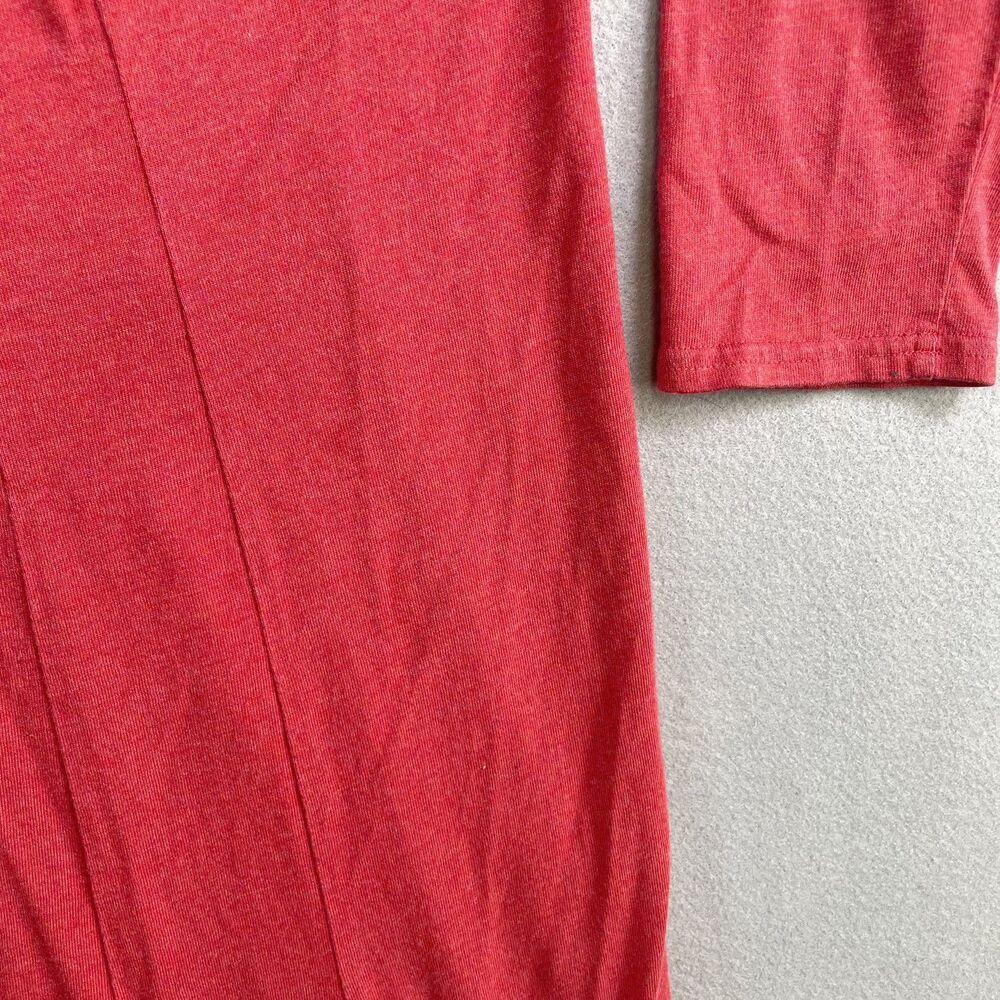 J Jill Ponte Raglan Sleeve Dress Size S Coral Midi 3/4 Sleeves Scoop Neck - Picture 9 of 9